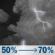 Thursday Night: A chance of showers and thunderstorms before 7pm, then a chance of showers and thunderstorms between 7pm and 9pm, then a slight chance of showers and thunderstorms between 9pm and 10pm, then showers and thunderstorms likely. Mostly cloudy, with a low around 63. East wind 0 to 5 mph. Chance of precipitation is 70%. Thursday Night: Chance Showers And Thunderstorms then Showers And Thunderstorms Likely