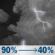 Saturday Night: Showers and thunderstorms before 7pm, then a chance of showers and thunderstorms. Mostly cloudy, with a low around 64. South wind around 5 mph. Chance of precipitation is 90%. Saturday Night: Showers And Thunderstorms