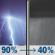 Wednesday Night: Showers and thunderstorms before 8pm, then a chance of showers and thunderstorms between 8pm and 10pm, then areas of fog and a chance of rain showers between 10pm and 2am, then a chance of rain showers and patchy fog between 2am and 5am, then patchy fog and a slight chance of rain showers. Some of the storms could produce heavy rain. Mostly cloudy, with a low around 63. North northeast wind 0 to 5 mph. Chance of precipitation is 90%. New rainfall amounts between a half and three quarters of an inch possible. Wednesday Night: Showers And Thunderstorms then Areas Of Fog