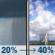 Thursday: A slight chance of rain showers between 7am and 1pm, then a chance of showers and thunderstorms. Partly sunny, with a high near 85. South southwest wind around 10 mph, with gusts as high as 20 mph. Chance of precipitation is 40%. Thursday: Slight Chance Rain Showers then Chance Showers And Thunderstorms