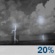Tuesday Night: A slight chance of showers and thunderstorms. Partly cloudy, with a low around 65. North wind 0 to 5 mph. Chance of precipitation is 20%. Tuesday Night: Slight Chance Showers And Thunderstorms