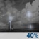 Tonight: A chance of showers and thunderstorms before 10pm, then patchy fog and a chance of showers and thunderstorms. Mostly cloudy, with a low around 63. South southeast wind 0 to 5 mph. Chance of precipitation is 40%. New rainfall amounts less than a tenth of an inch possible. Tonight: Chance Showers And Thunderstorms then Patchy Fog
