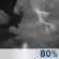 Thursday Night: Showers and thunderstorms before 2am, then patchy fog and showers and thunderstorms. Mostly cloudy, with a low around 68. Southwest wind 5 to 10 mph. Chance of precipitation is 80%. Thursday Night: Showers And Thunderstorms