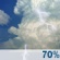 Tuesday: A chance of showers and thunderstorms before 7am, then showers and thunderstorms likely between 7am and 1pm, then showers and thunderstorms likely. Partly sunny, with a high near 87. South southwest wind 5 to 10 mph. Chance of precipitation is 70%. Tuesday: Chance Showers And Thunderstorms then Showers And Thunderstorms Likely