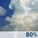This Afternoon: Showers and thunderstorms before 5pm, then a chance of showers and thunderstorms. Mostly cloudy, with a high near 79. Southeast wind around 5 mph. Chance of precipitation is 80%. New rainfall amounts between a tenth and quarter of an inch possible. This Afternoon: Showers And Thunderstorms