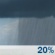 Thursday: A slight chance of rain showers. Partly sunny, with a high near 46. West southwest wind 0 to 5 mph. Chance of precipitation is 20%. Thursday: Slight Chance Rain Showers